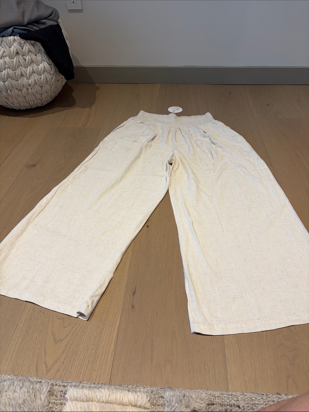 Light Cream Wide-Leg Women’s Pants